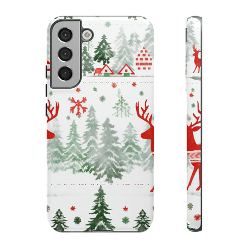 Nordic Christmas Print - Impact Resistant Phone Case Samsung Galaxy S22 Plus Glossy